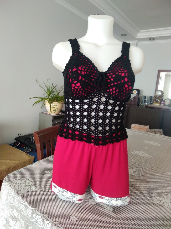 Siyah Dantelli Örgü Bustiyer - Görsel 2