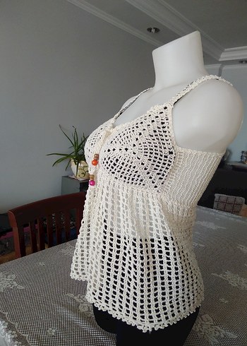 Dantel Detaylı Bohem Hamile Mini Tunik - Görsel 3