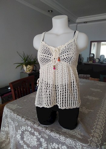 Dantel Detaylı Bohem Hamile Mini Tunik - Görsel 4