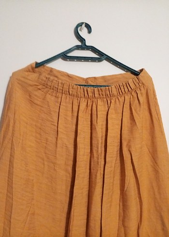 l Beden camel Renk Bej Düğmeli Bohem Keten Bluz