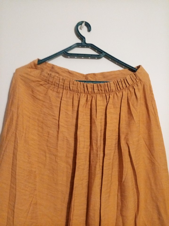 Bej Düğmeli Bohem Keten Bluz - Görsel 4