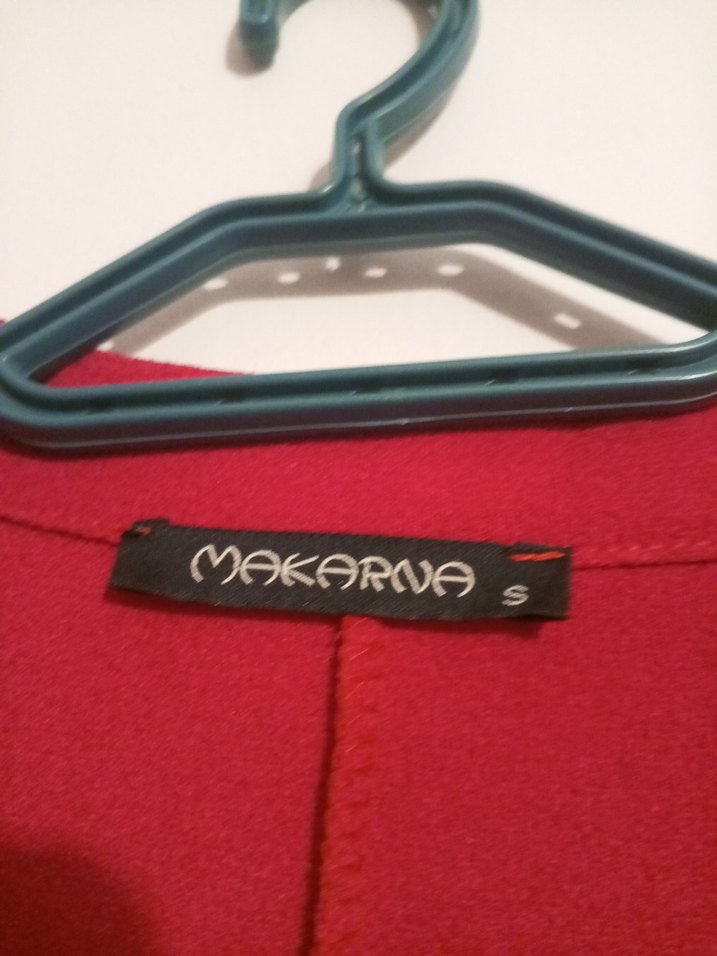 Kırmızı Uzun Kadın Kaban - Görsel 4