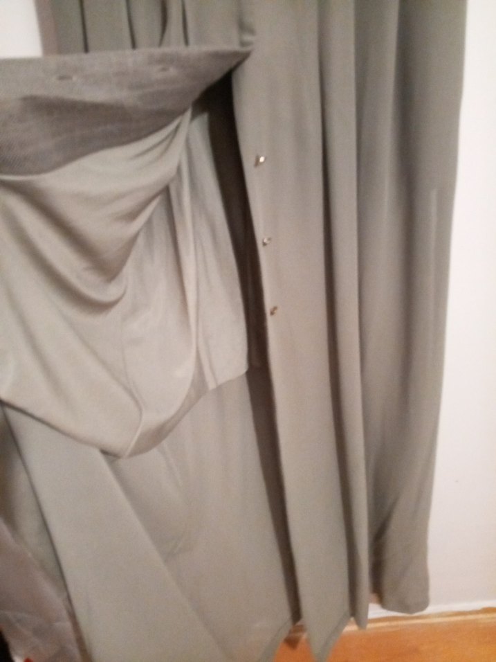 Düğmeli Gri Uzun  Bluz - Görsel 3