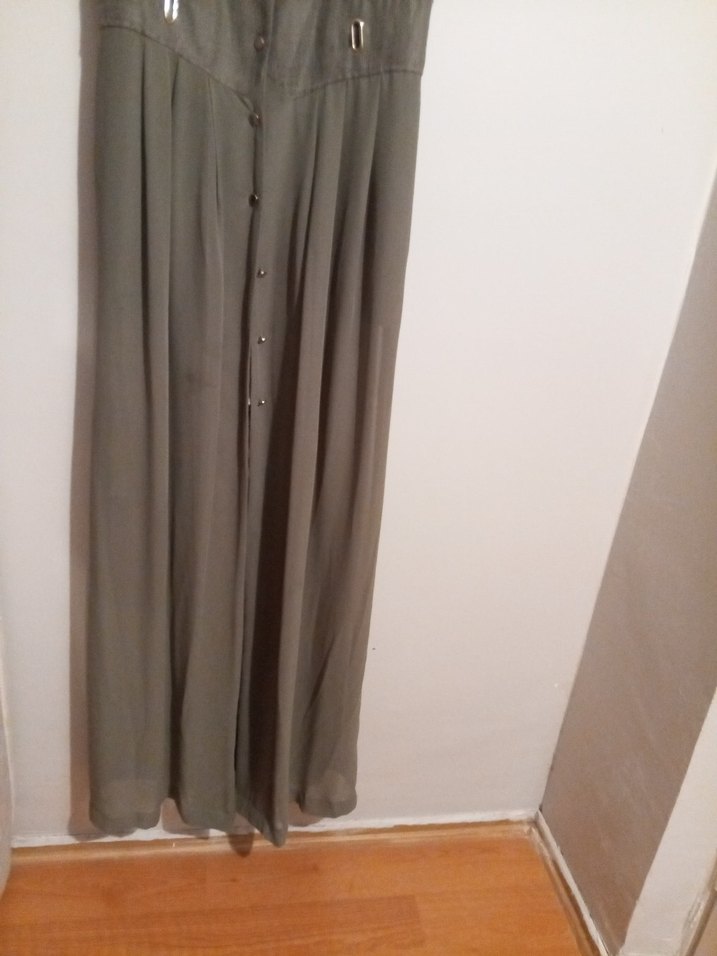 Düğmeli Gri Uzun  Bluz - Görsel 4