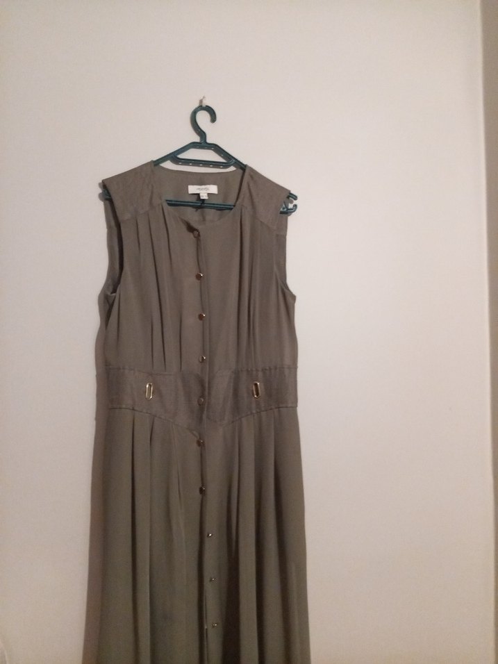 Düğmeli Gri Uzun  Bluz - Görsel 5