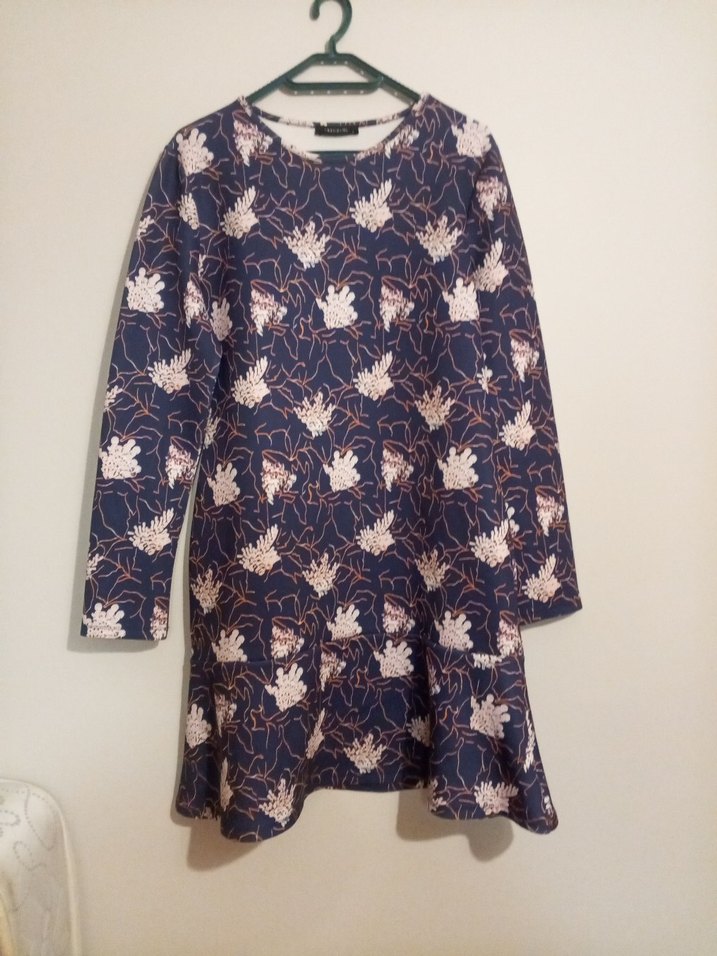 Zincir Detaylı Lacivert Desenli Kadın Bluz - Görsel 5