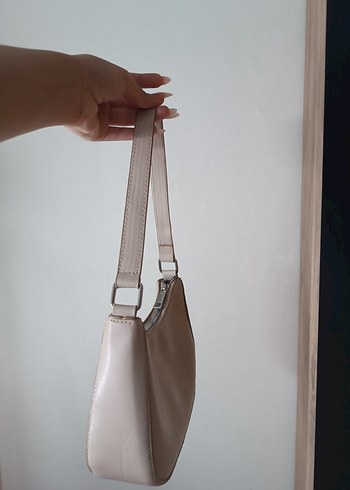 Defacto Minimalist Bej Deri Fermuarlı Kadın Çanta