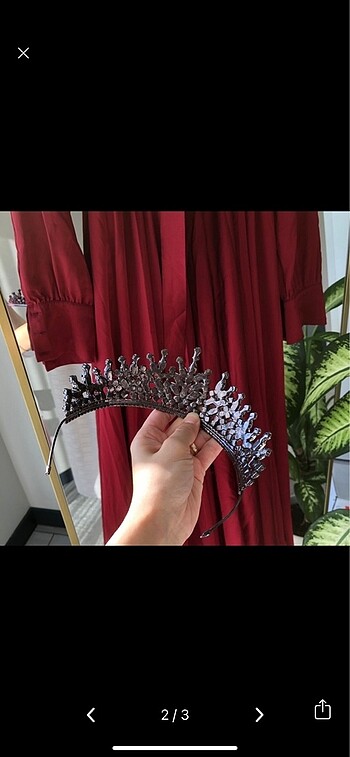 Bordo kına tacı - Görsel 3