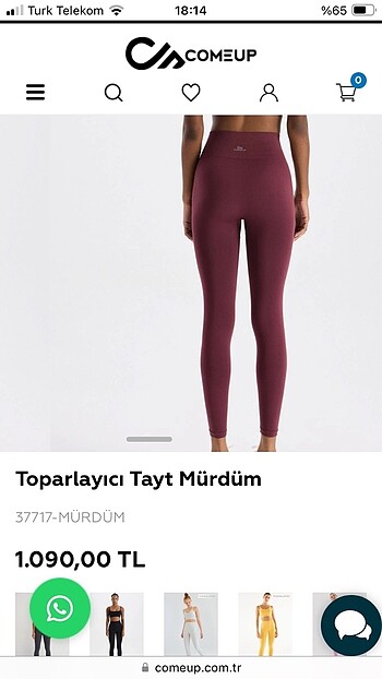 Diğer Come Up Mürdüm Tayt