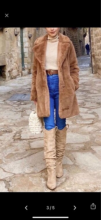 xs Beden Pull&Bear taba rengi yumuşacık kürk