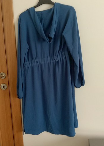 40 Beden Kadın Mavi Uzun Fermuarlı Tunik