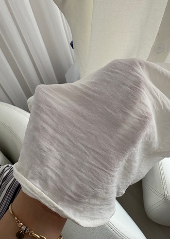 Erkek Beyaz Oversize Gömlek - Görsel 3