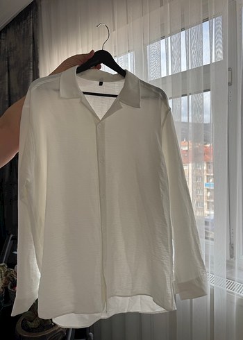 Erkek Beyaz Oversize Gömlek - Görsel 2