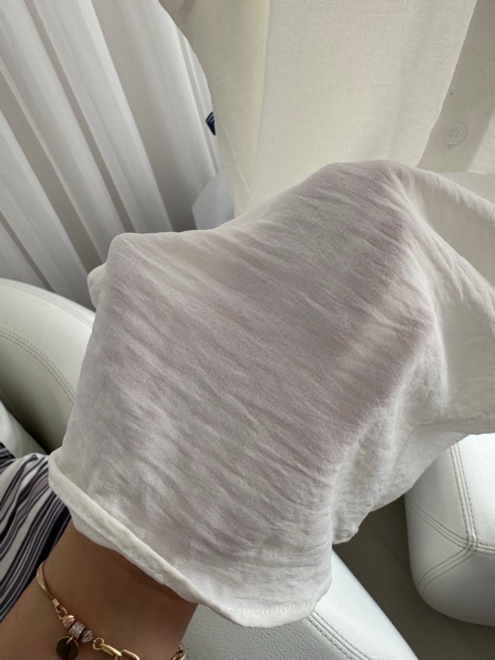 Erkek Beyaz Oversize Gömlek - Görsel 3