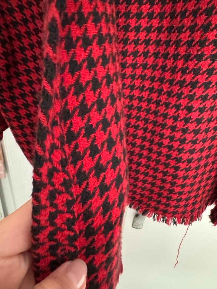 Kırmızı Uzun Kollu Düğmeli Kadın Oduncu Gömlek - Görsel 4