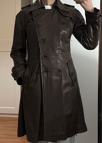 Kahverengi Deri Kemerli Desa Trençkot - Görsel 5