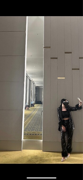 38 Beden siyah Renk Pul payet ikili takım