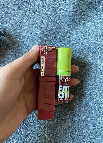 Maybelline vinyl ink ve nyx fat oil set