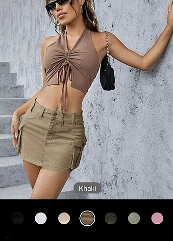 s Beden camel Renk Mini Etek
