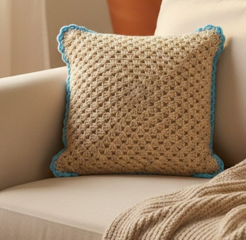 Renkli Bohem Örgü Kırlent Kılıfı - Görsel 3