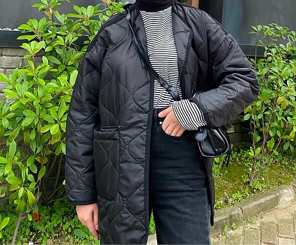 oversize kapitone ceket/mont