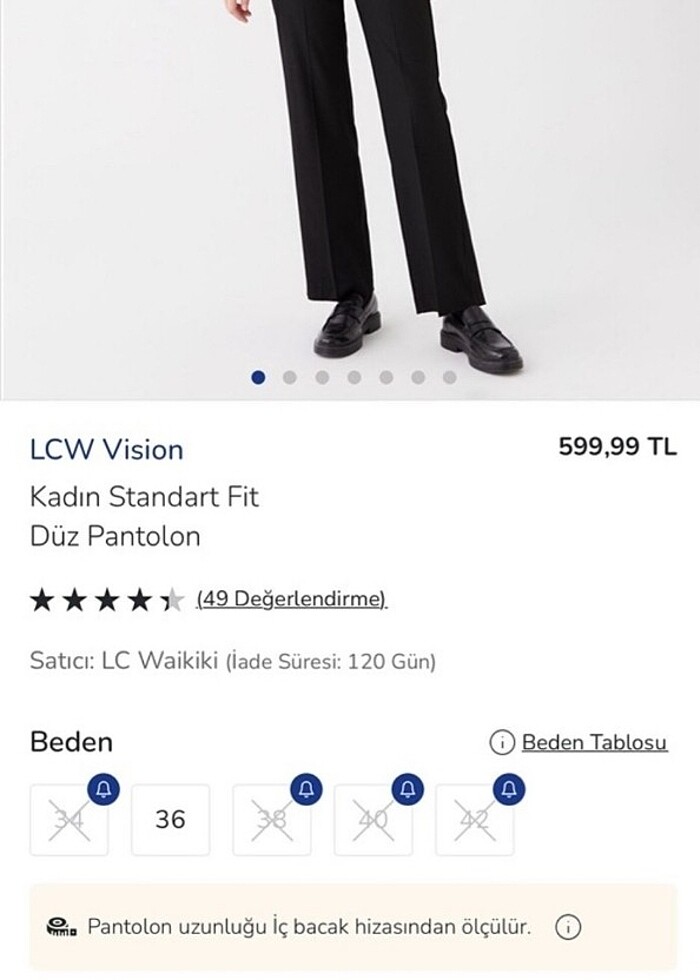 LCW vision kadın standart fit düz pantolon  - Görsel 4