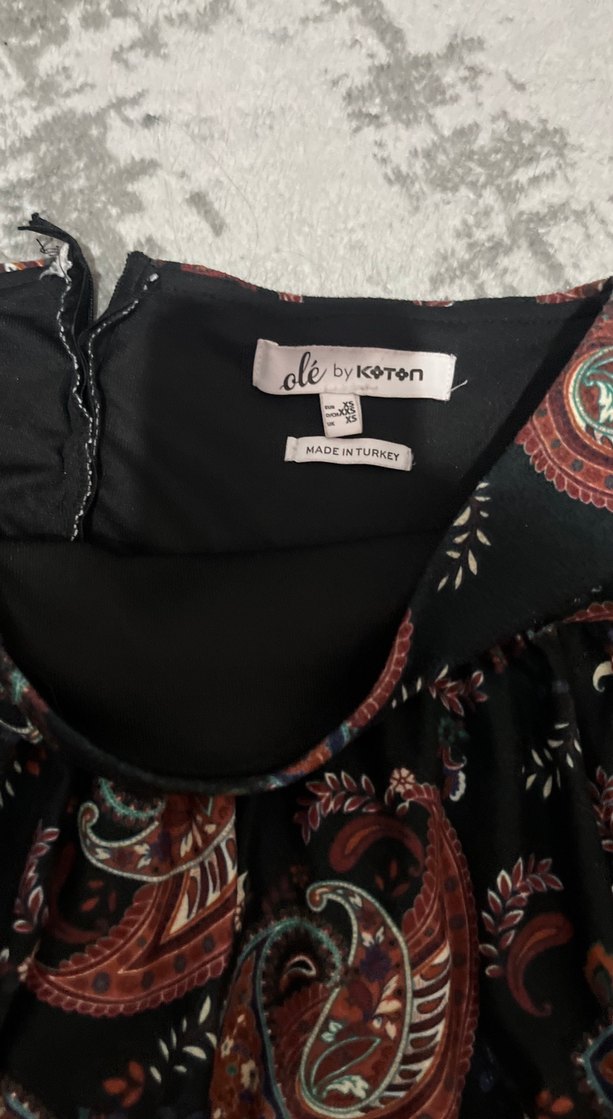 Bohem Desenli Fırfırlı Mini Etek - Görsel 3