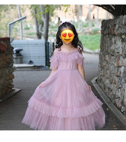 6 Yaş Beden pembe Renk Çocuk abiye