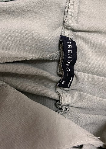 Düğmeli yeşil şifon Kadın Pantolon - Görsel 3