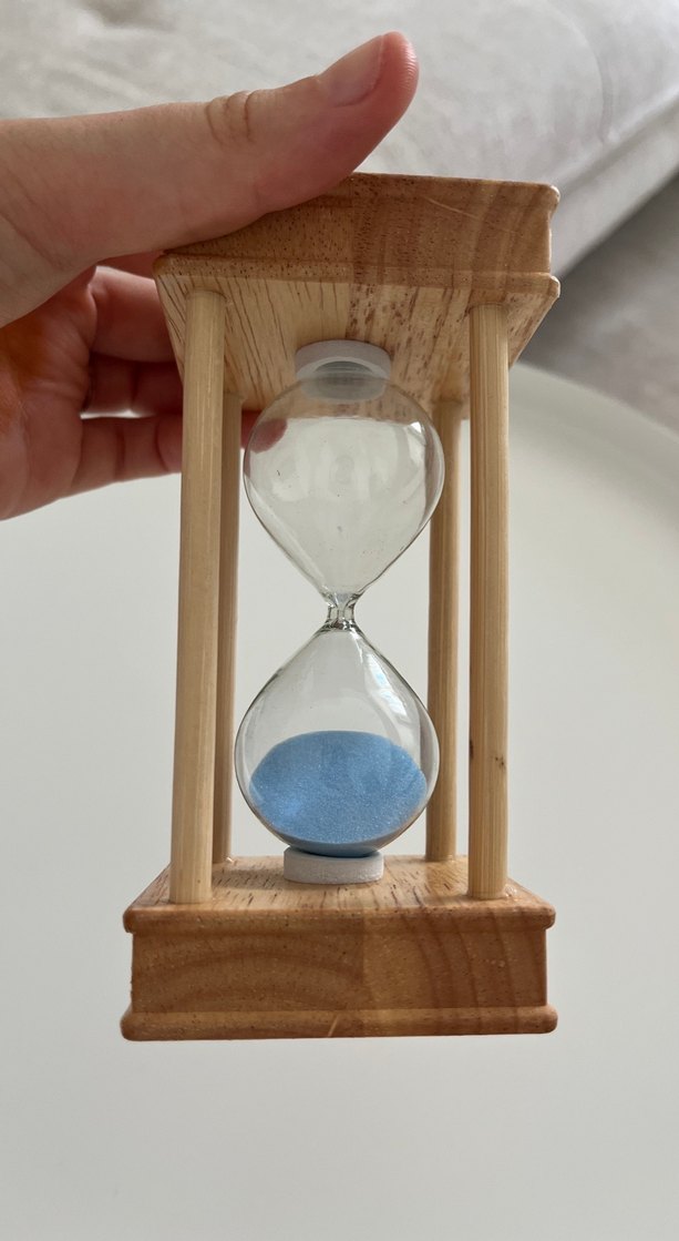 Mavi Kumlu Ahşap Kum Saati - Görsel 4