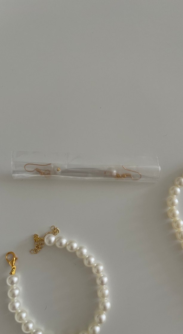 Beyaz Boncuklu Minimalist Kolye ve Bileklik Seti - Görsel 4