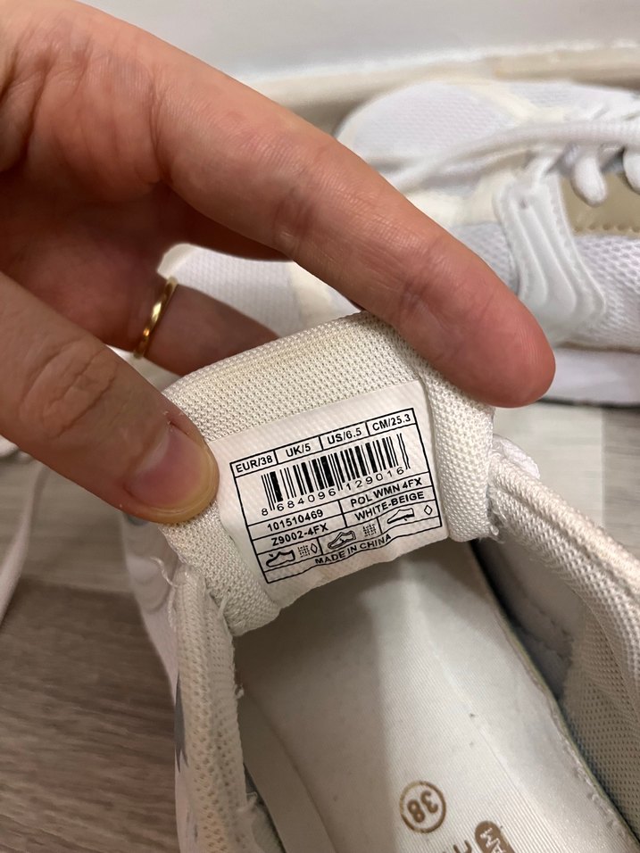 Beyaz Bağcıklı Kadın Sneakers - Görsel 4