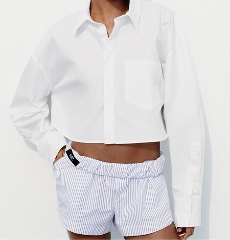 Zara Zara crop oversize gömlek