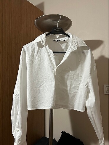 xs Beden Zara crop oversize gömlek