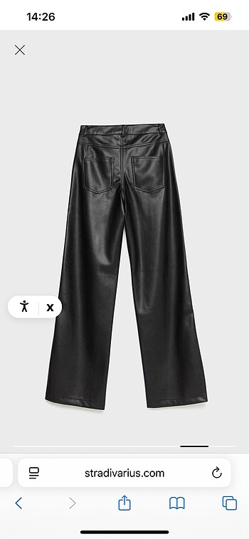 Stradivarius Suni deri geniş paça pantolon