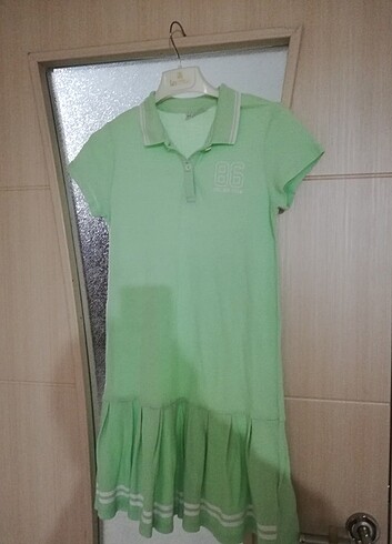 10 Yaş Beden yeşil Renk Yazlık elbise
