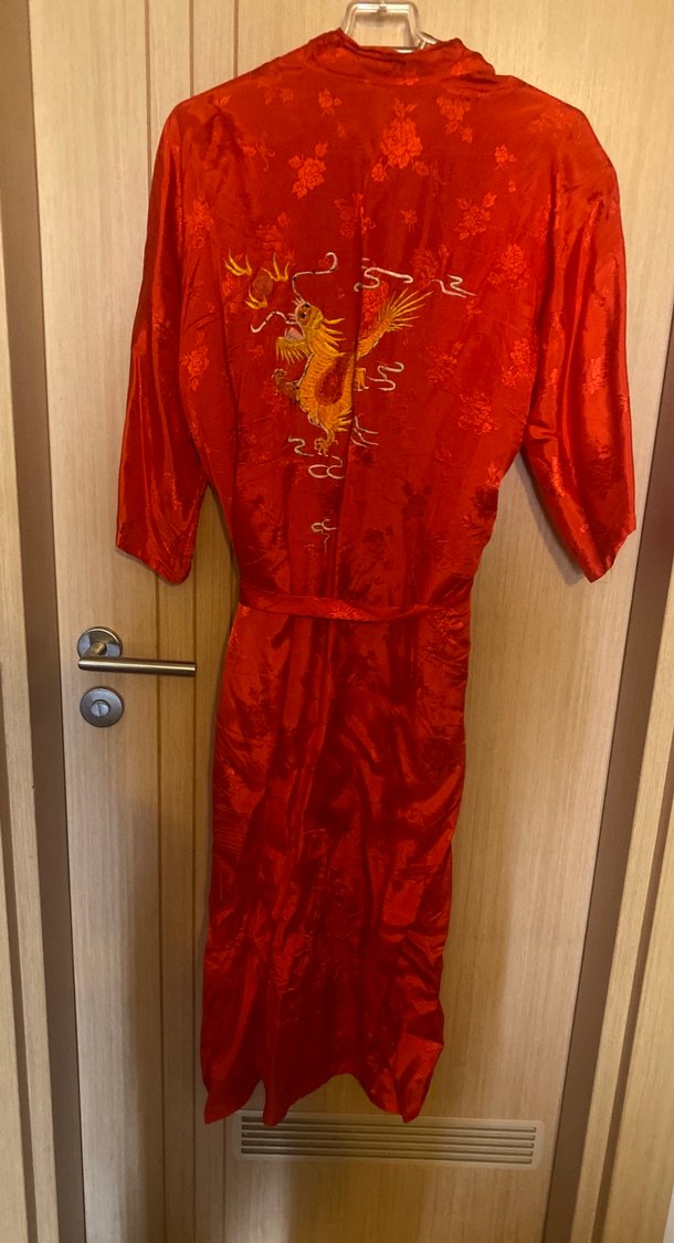 Nakışlı Kırmızı Uzun Bohem Kadın Sabahlık - Görsel 2