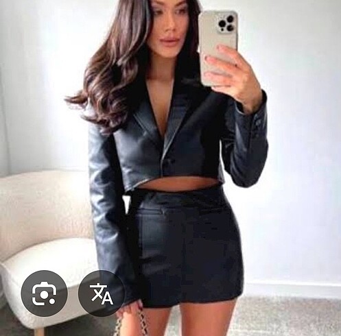 xs Beden siyah Renk Zara Deri Blazer Ceket