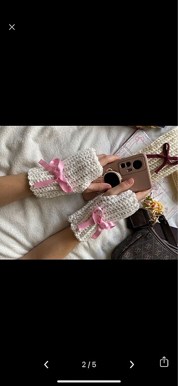 Pembe kurdeleli ???? eldiven - Görsel 2