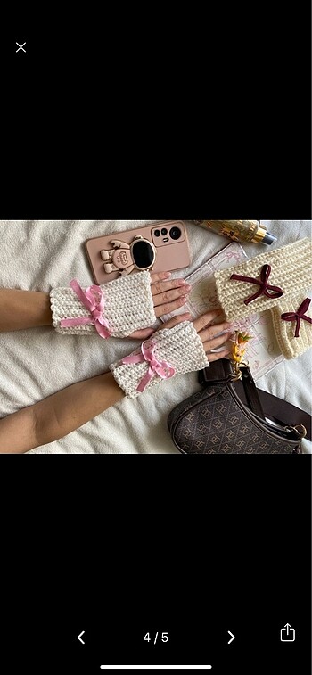 Pembe kurdeleli ???? eldiven - Görsel 4