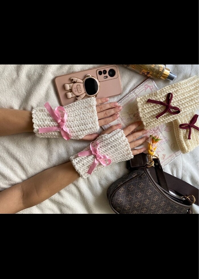 Pembe kurdeleli ???? eldiven - Görsel 4