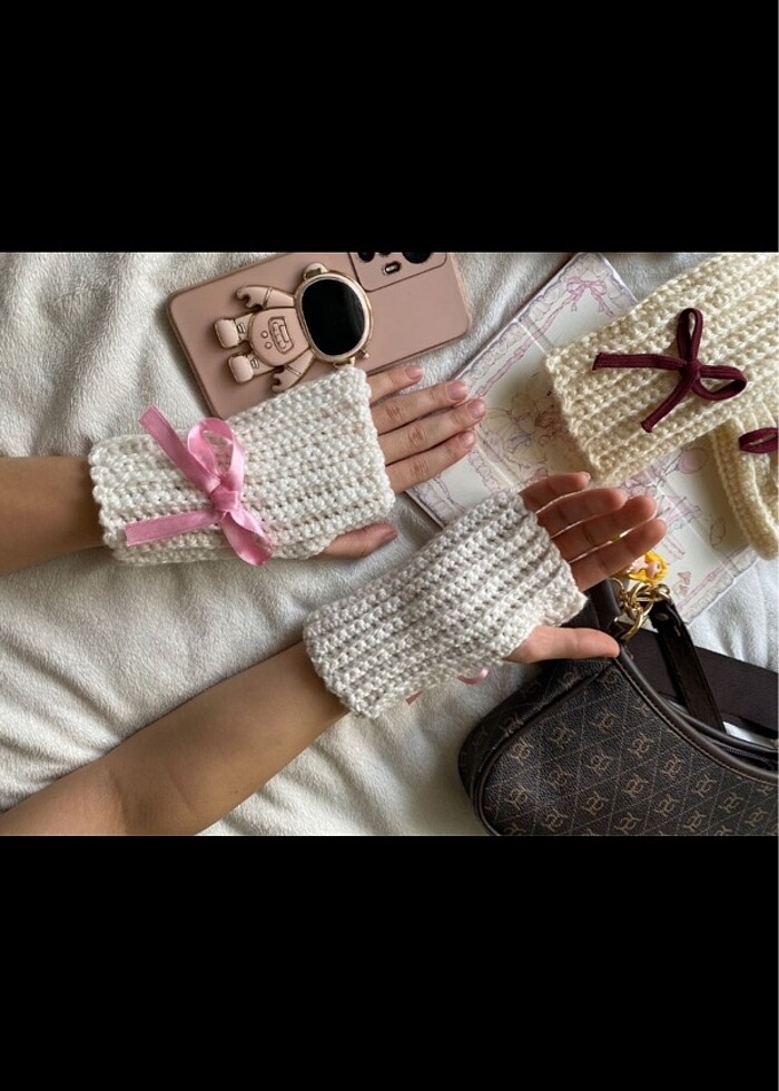 Pembe kurdeleli ???? eldiven - Görsel 5