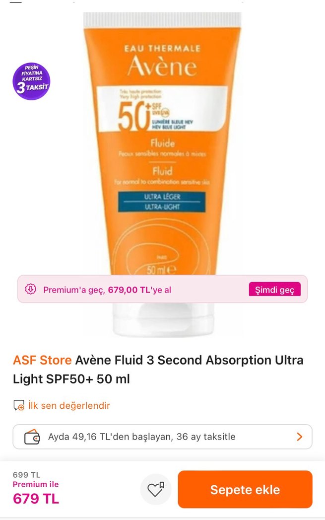 Avene fluid güneş kremi - Görsel 5