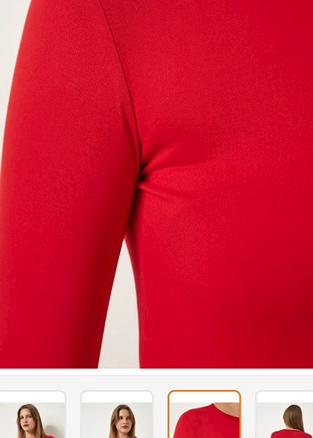 Kırmızı Uzun Kollu Kadın Bluz - Görsel 2