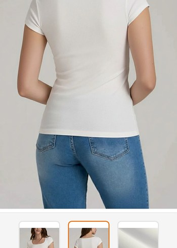 Beyaz Kadın Denim Dar Kesim Jean - Görsel 2