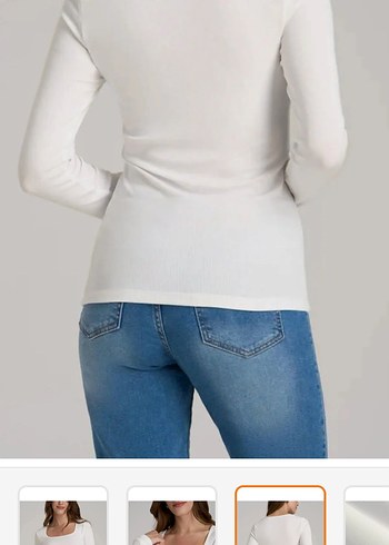 Beyaz Uzun Kollu Kadın Bluz - Görsel 2