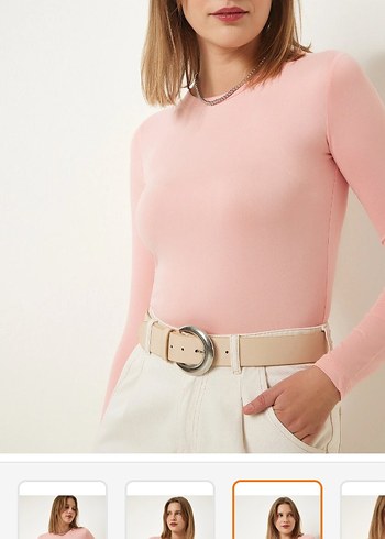 Pembe Fitilli Kadın Bluz - Görsel 2