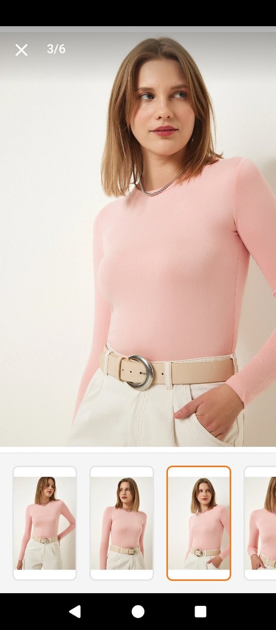 Pembe Fitilli Kadın Bluz - Görsel 2