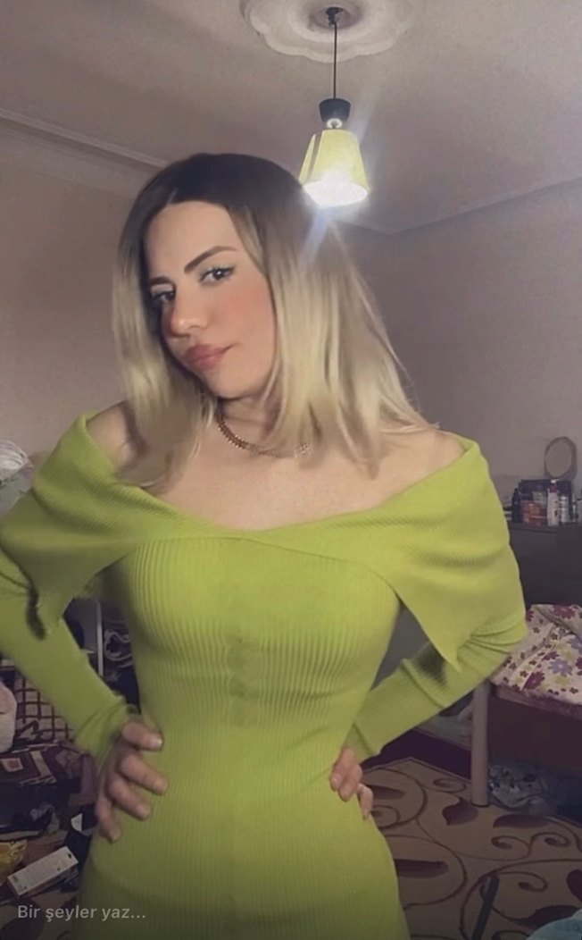 Fıstık yeşili madonna yaka triko tunik - Görsel 2