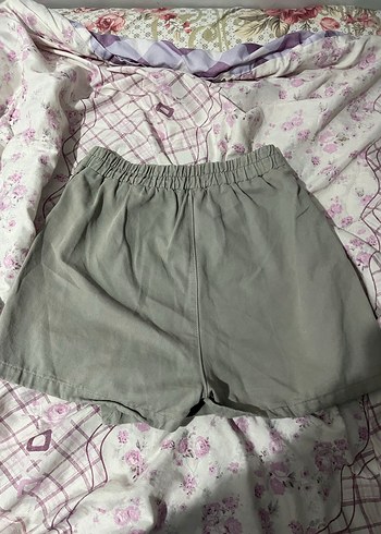 Gri Midi Keten Etek Fırfırlı Rahat Kesim - Görsel 2